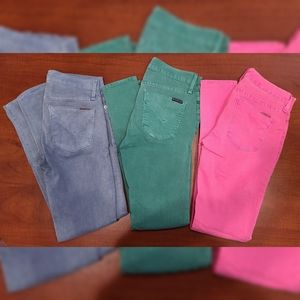 3 Auth Hudson jeans (Blue 25, Pink 25, Green 26)